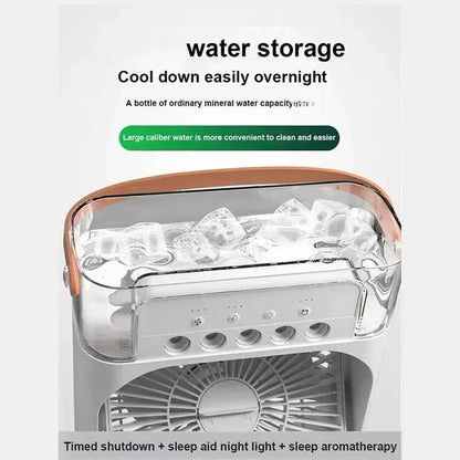 Portable Air Cooler Fan – USB Mist & LED Light