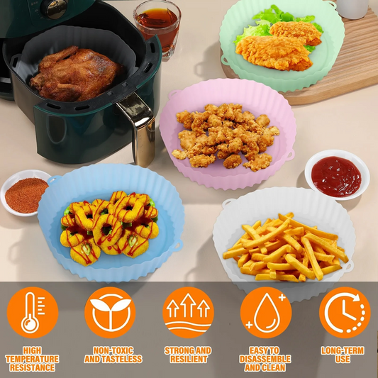 🧁 Pack of 2 Silicone Air Fryer Trays Reusable