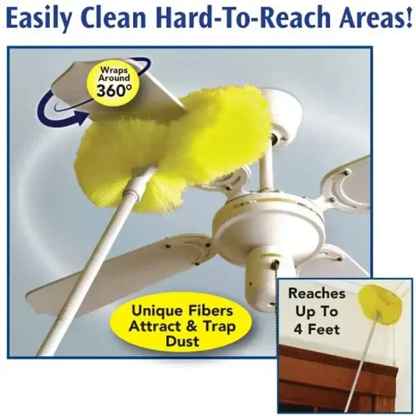 Removable Ceiling Fan Duster Washable Retractable Clean Brush Soft Duster Brush Anti Dusting Brush Home Cleaning - My Store